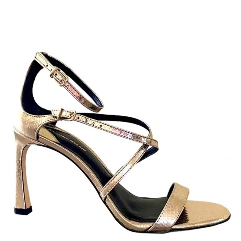 ANTONIO MELANI Hadley Stiletto Heeled Sandals 8 Gold